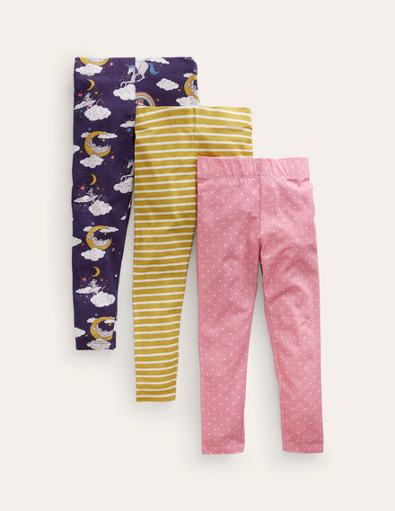 3-Pack Leggings-College Navy Magical Sky