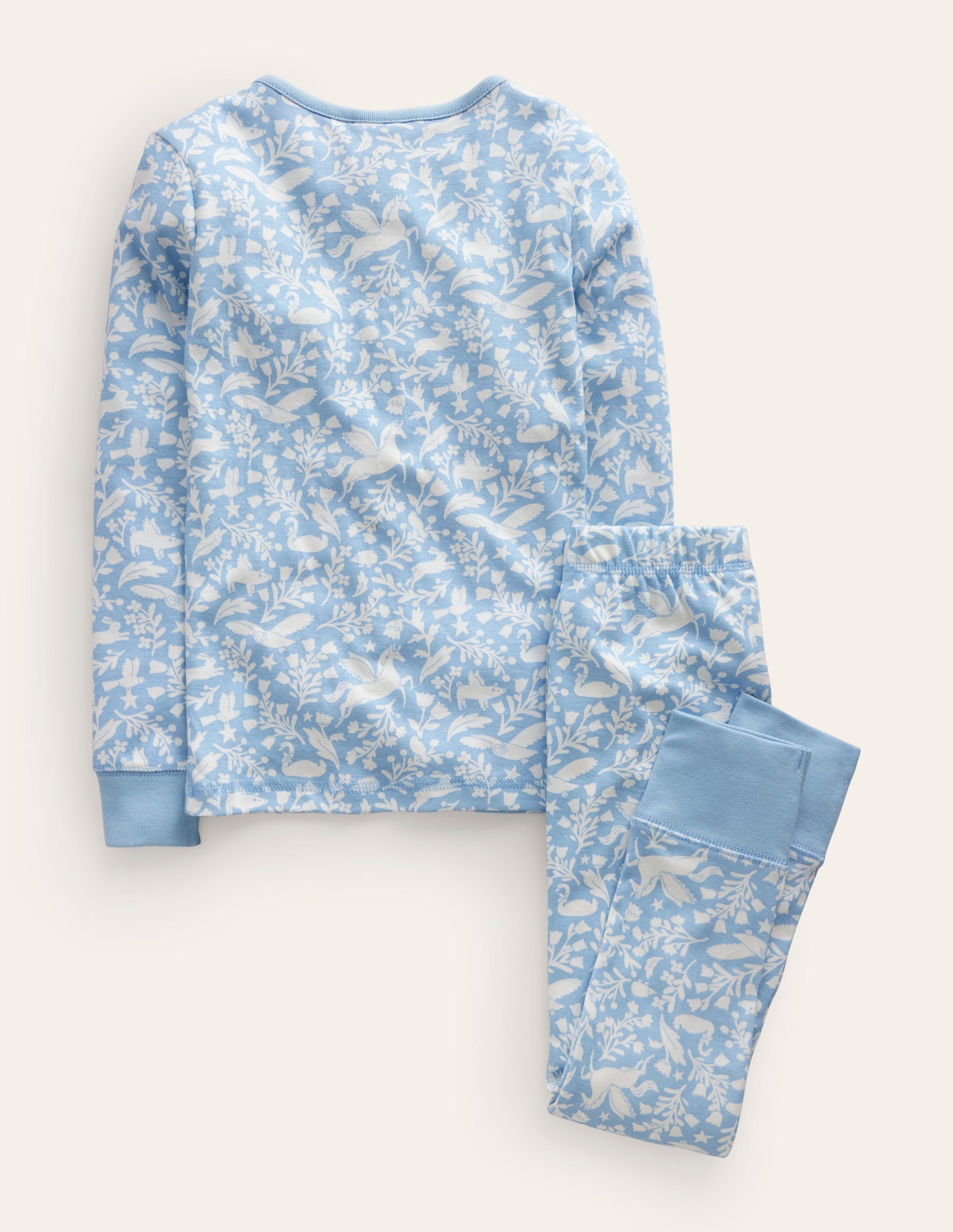 Snug Henley Pyjamas-Ice Blue Pets-2