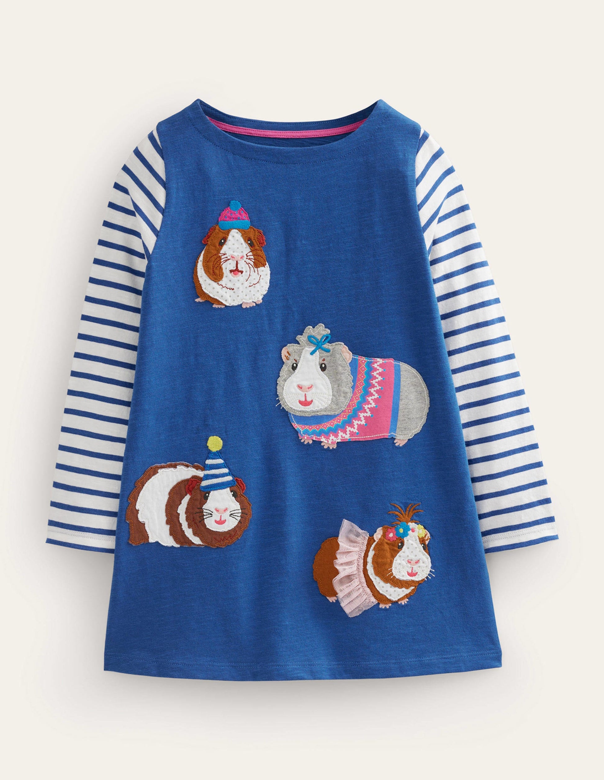Fun Applique Tunic-Delft Blue Guinea Pig-1