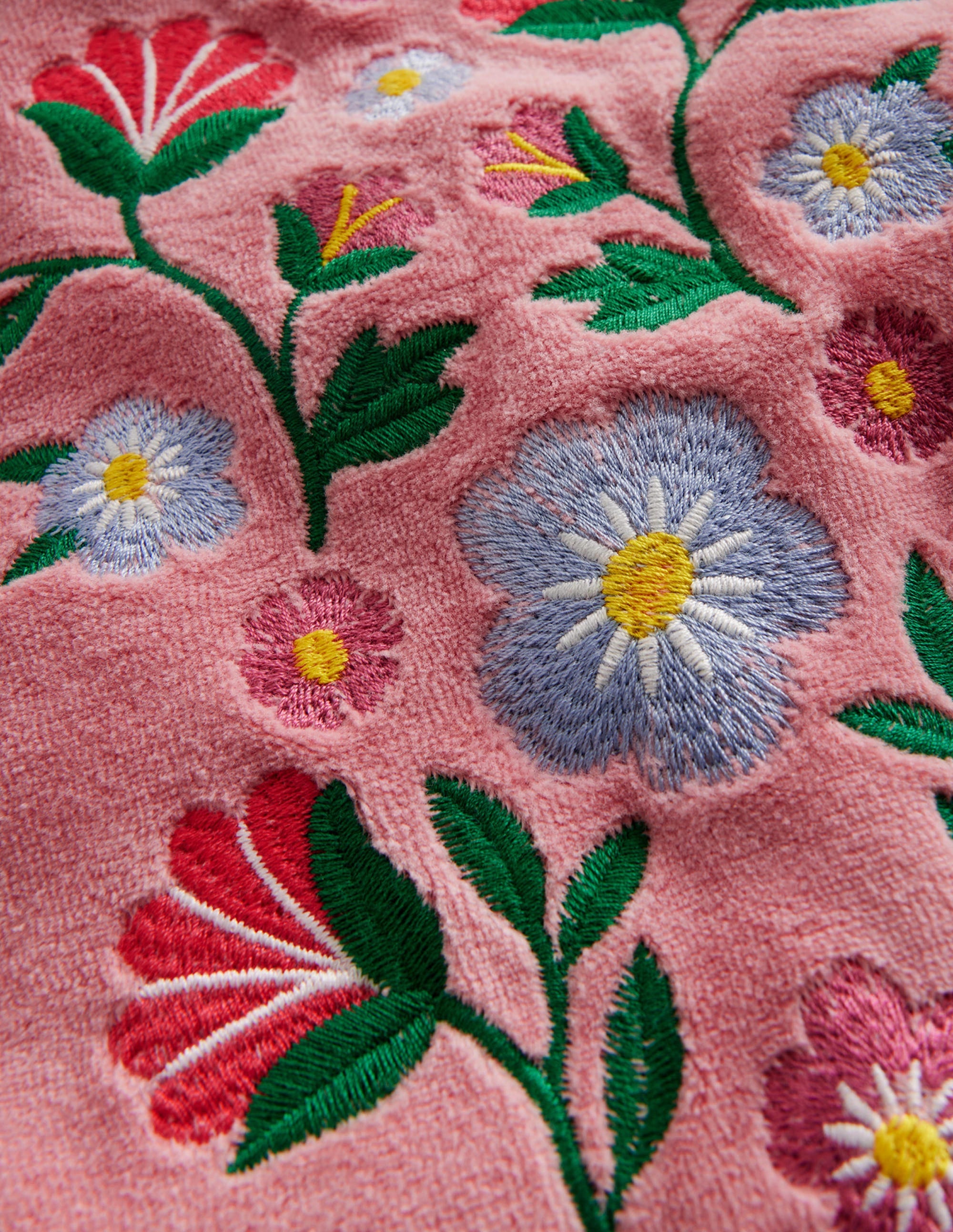 Embroidered Velour Sweat-Almond Pink Floral - Image 3