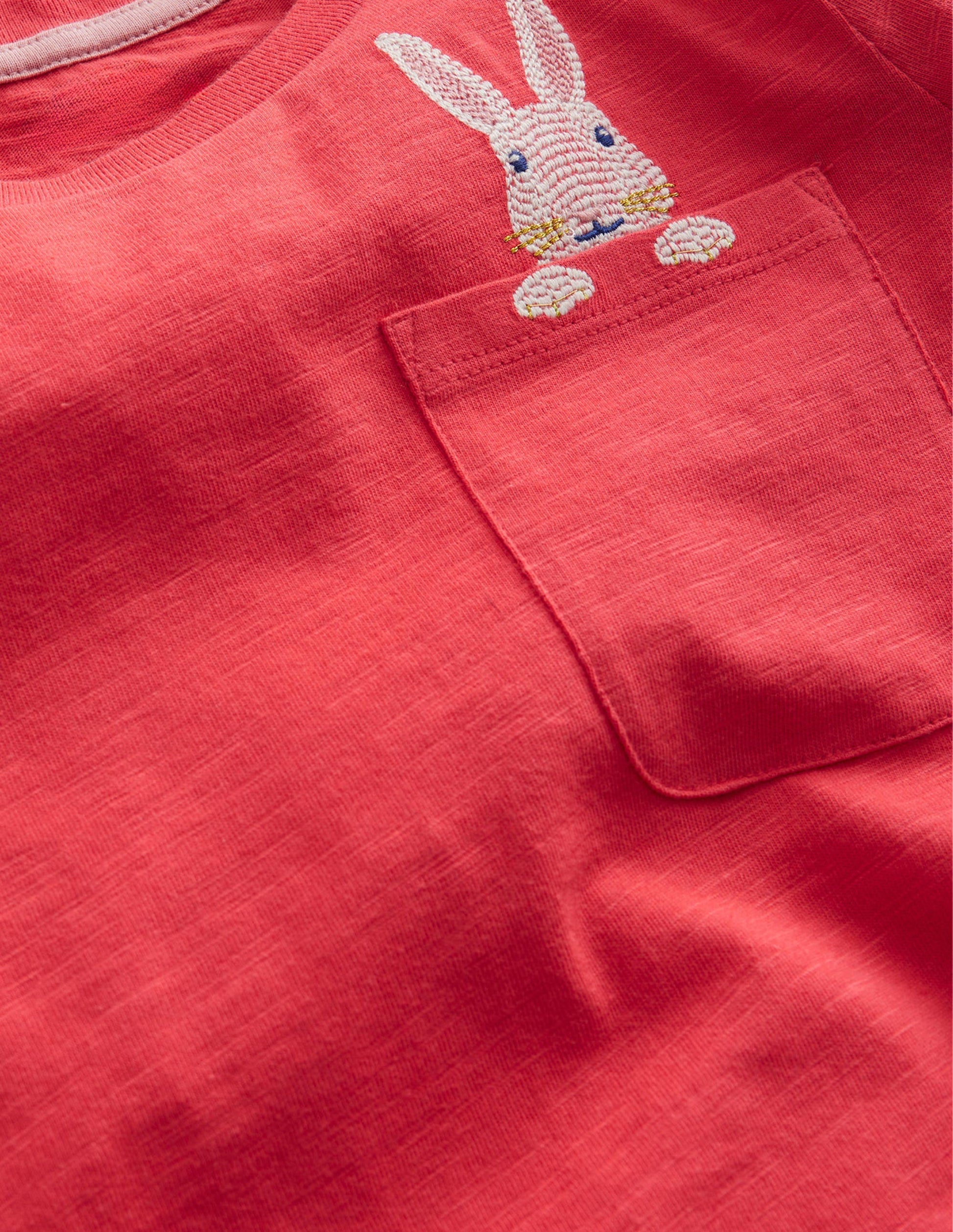 Pocket Logo T-shirt-Jam Red Bunny-3