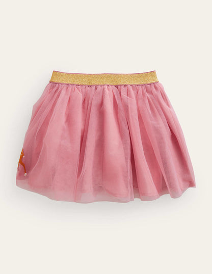 Applique Tulle Skirt-Almond Pink Sleigh-2