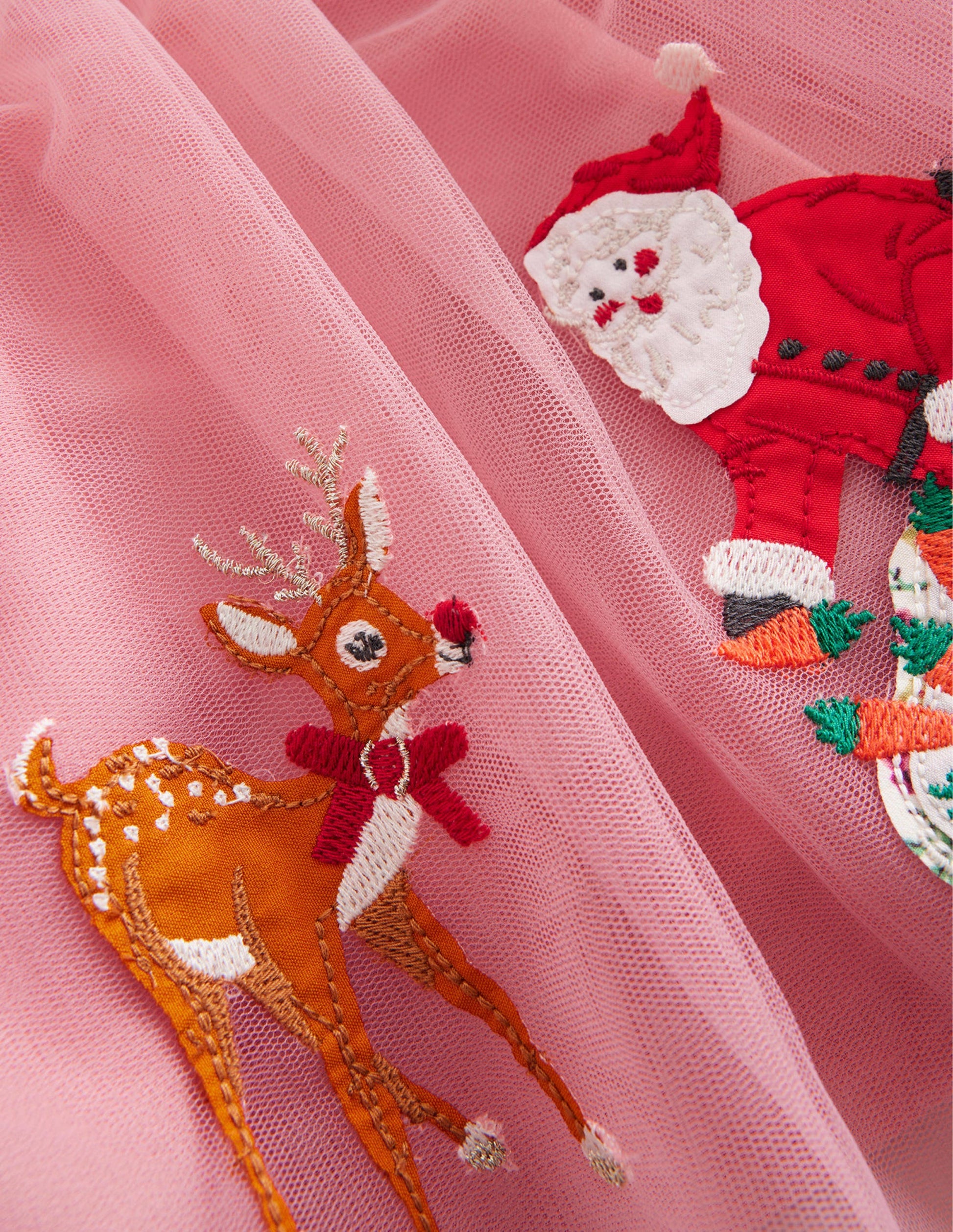 Applique Tulle Skirt-Almond Pink Sleigh-3