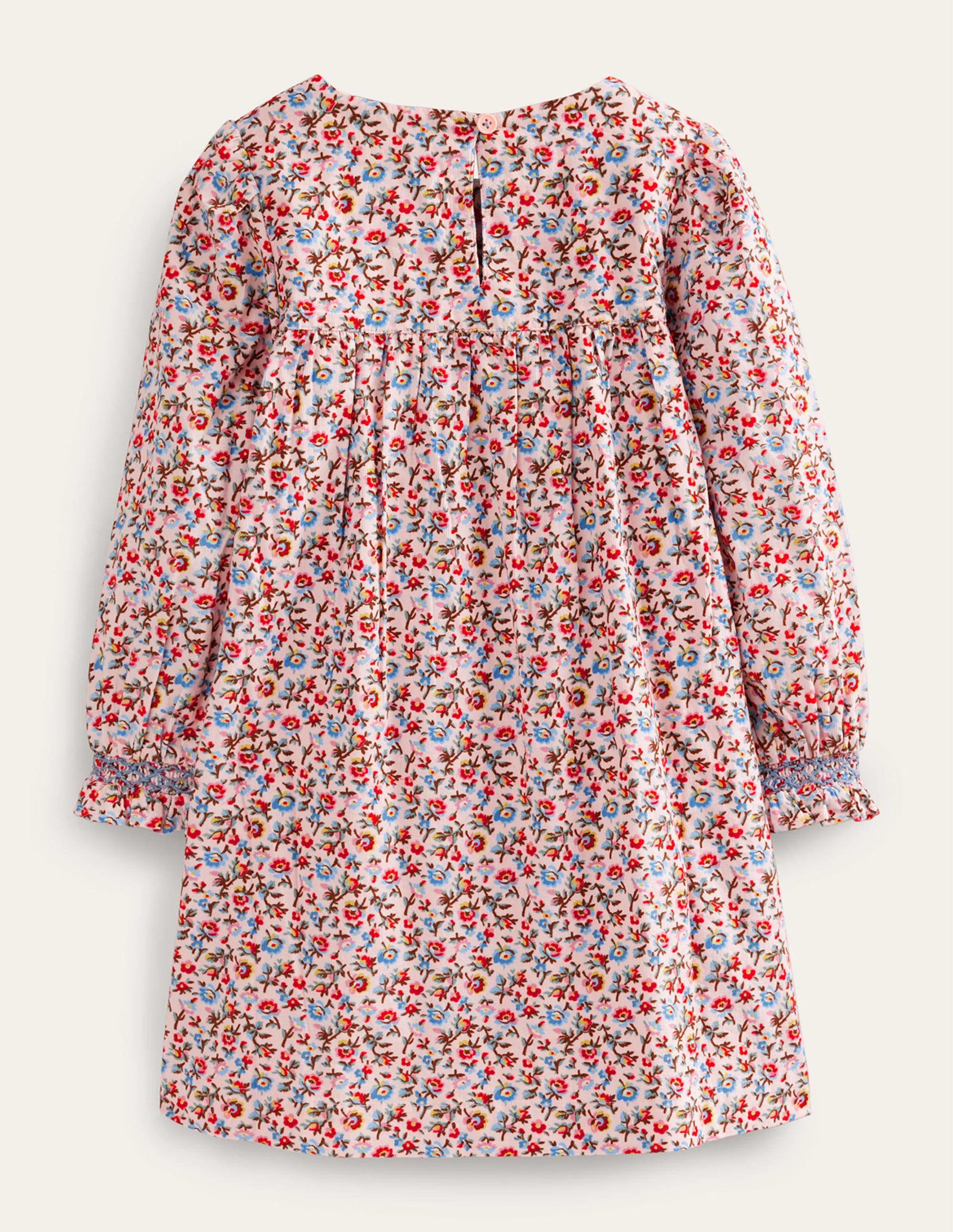 Cord Smocked Dress-Light Pink Bramble-2