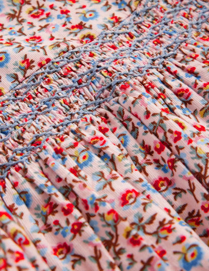 Cord Smocked Dress-Light Pink Bramble-3