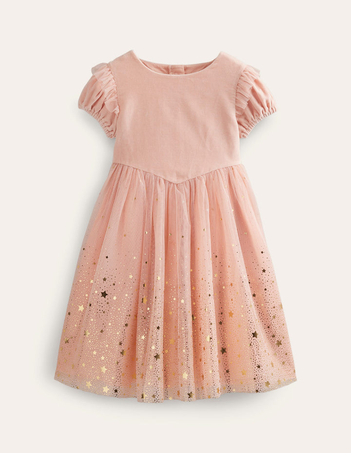 Dip Dye Metallic Party Dress-Provence Dusty Pink / Gold