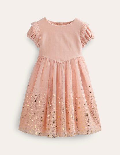 Dip Dye Metallic Party Dress-Provence Dusty Pink / Gold-1
