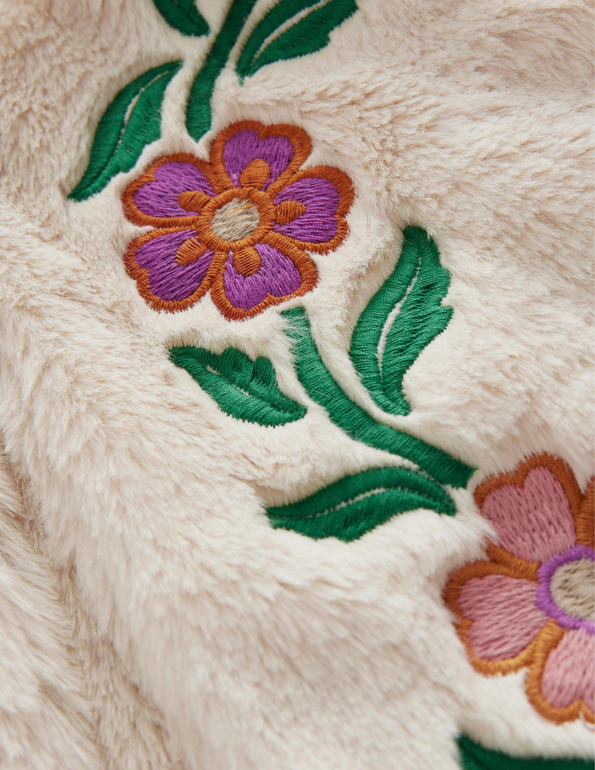 Reversible Faux Fur Gilet-Natural Ivory Floral - Image 3
