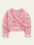 Ballet Wrap Cardigan-Almond Pink