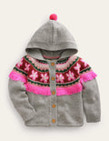 Poncho Cardigan-Grey Marl