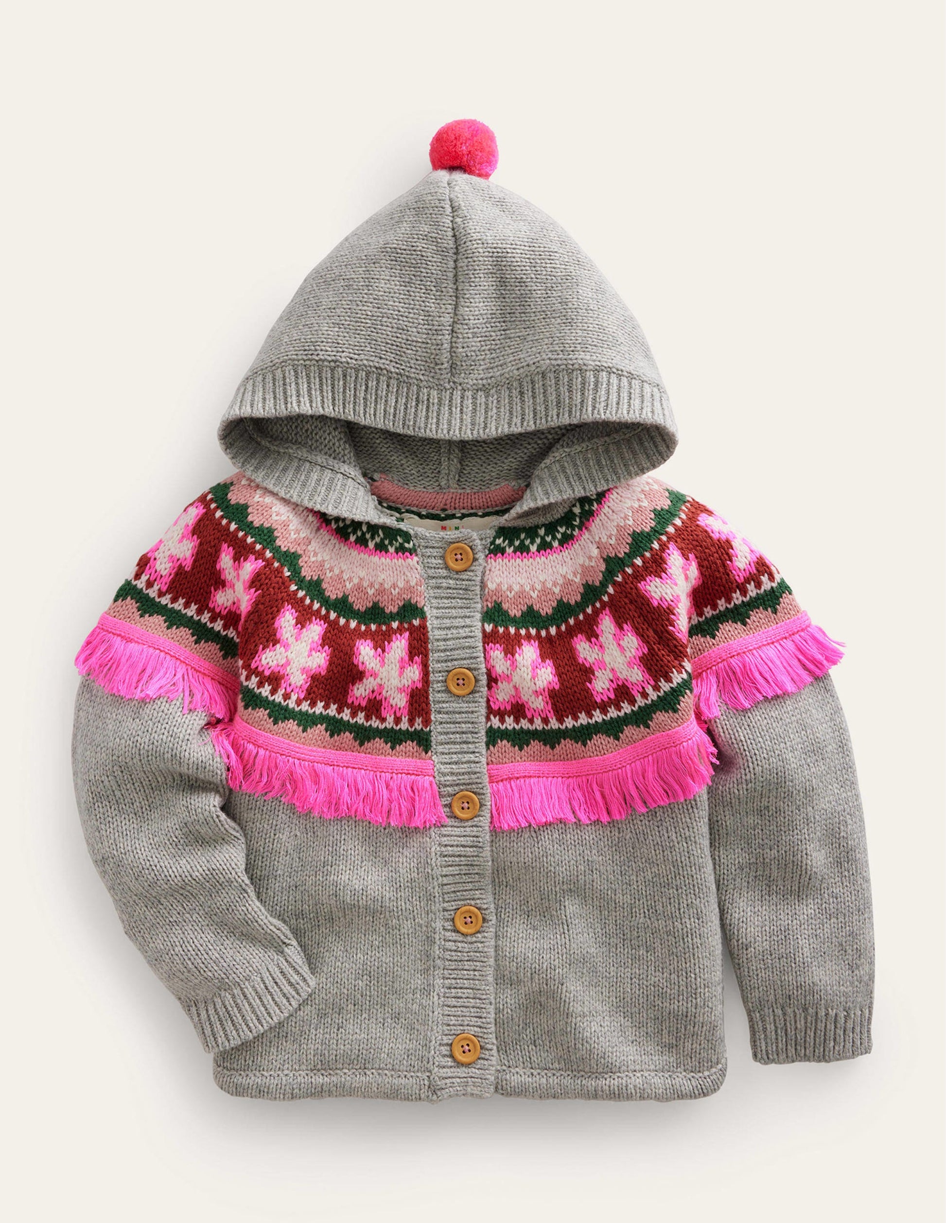 Poncho Cardigan-Grey Marl-1