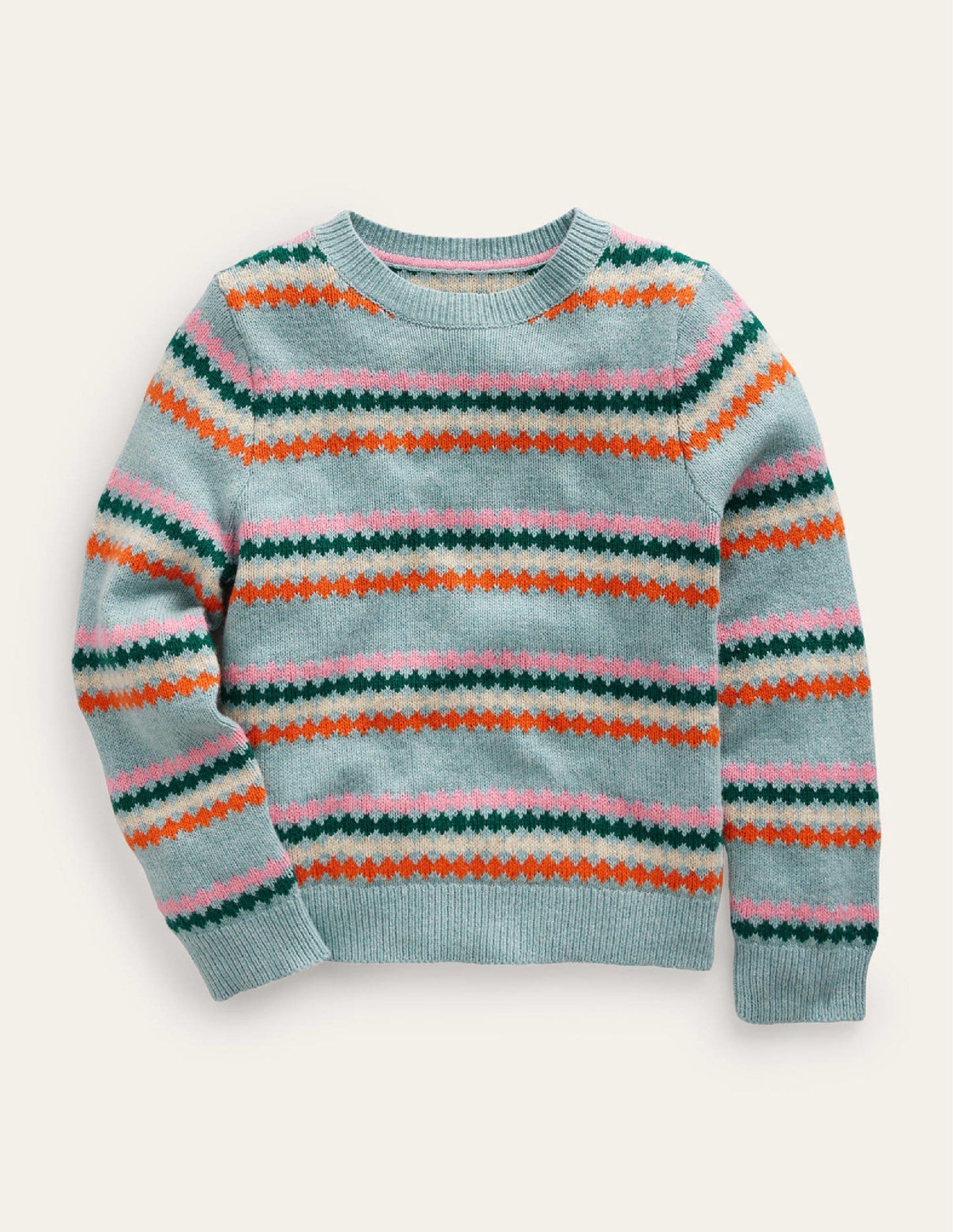 All Over Fair Isle Jumper-Dusk Blue Stripe