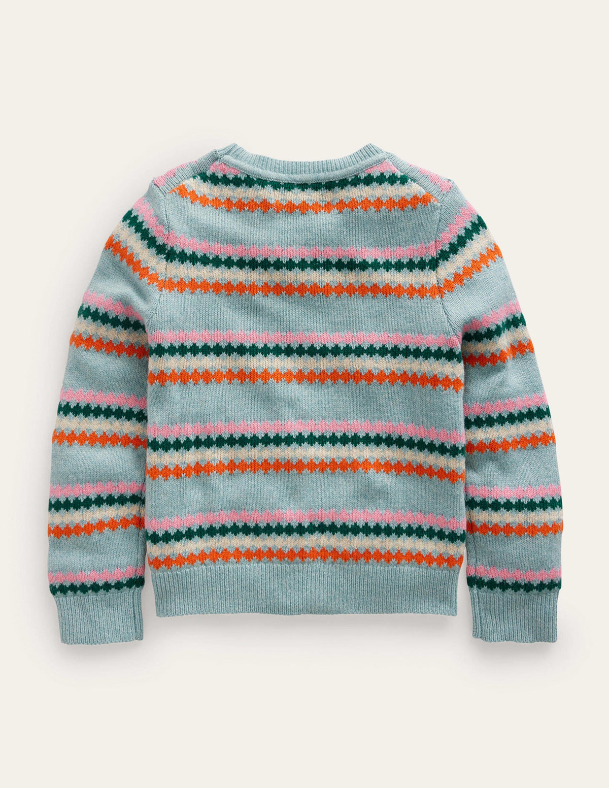 All Over Fair Isle Jumper-Dusk Blue Stripe - Image 2