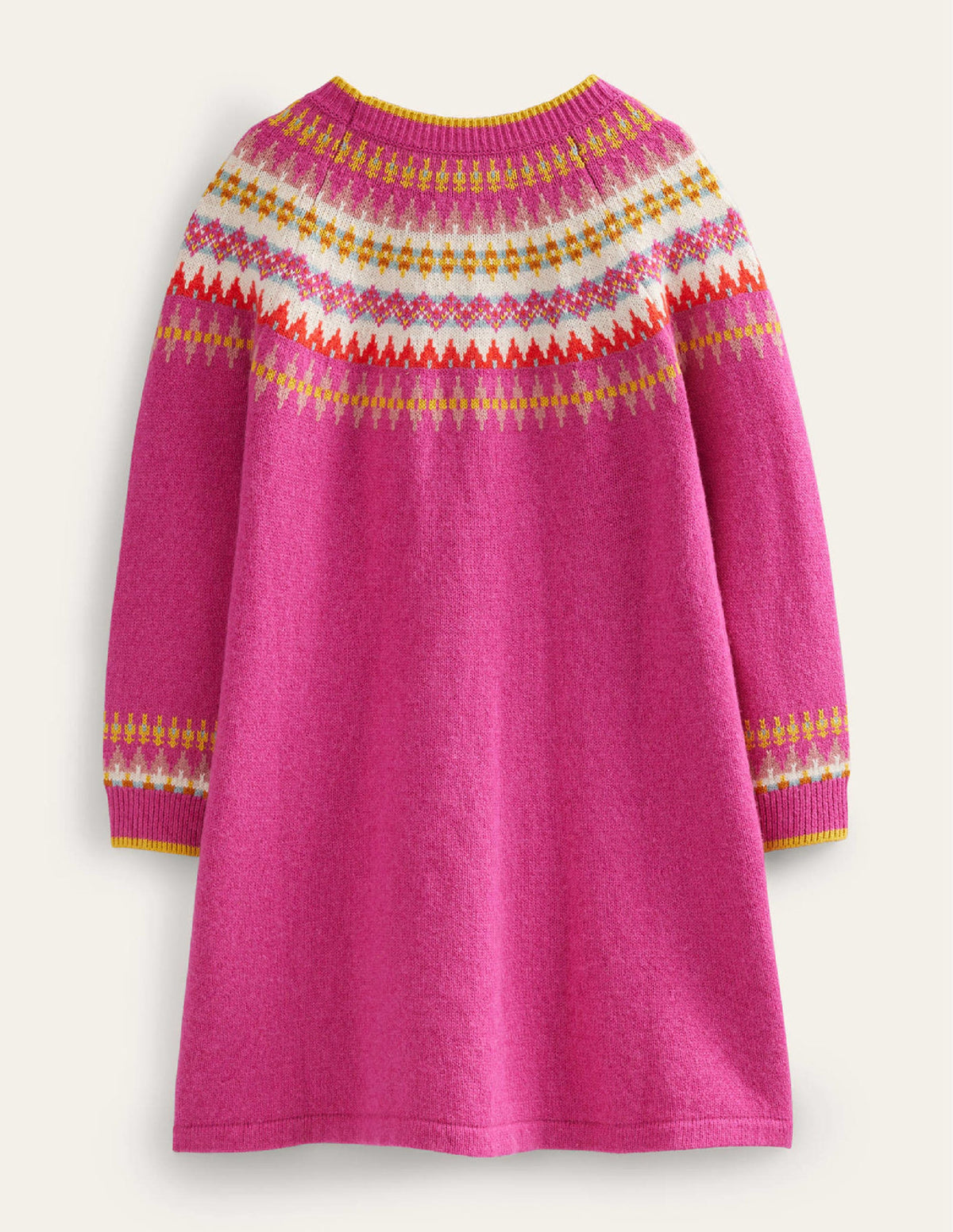 Fair Isle Jumper Dress-Mid Pink Fair Isle - Image 2