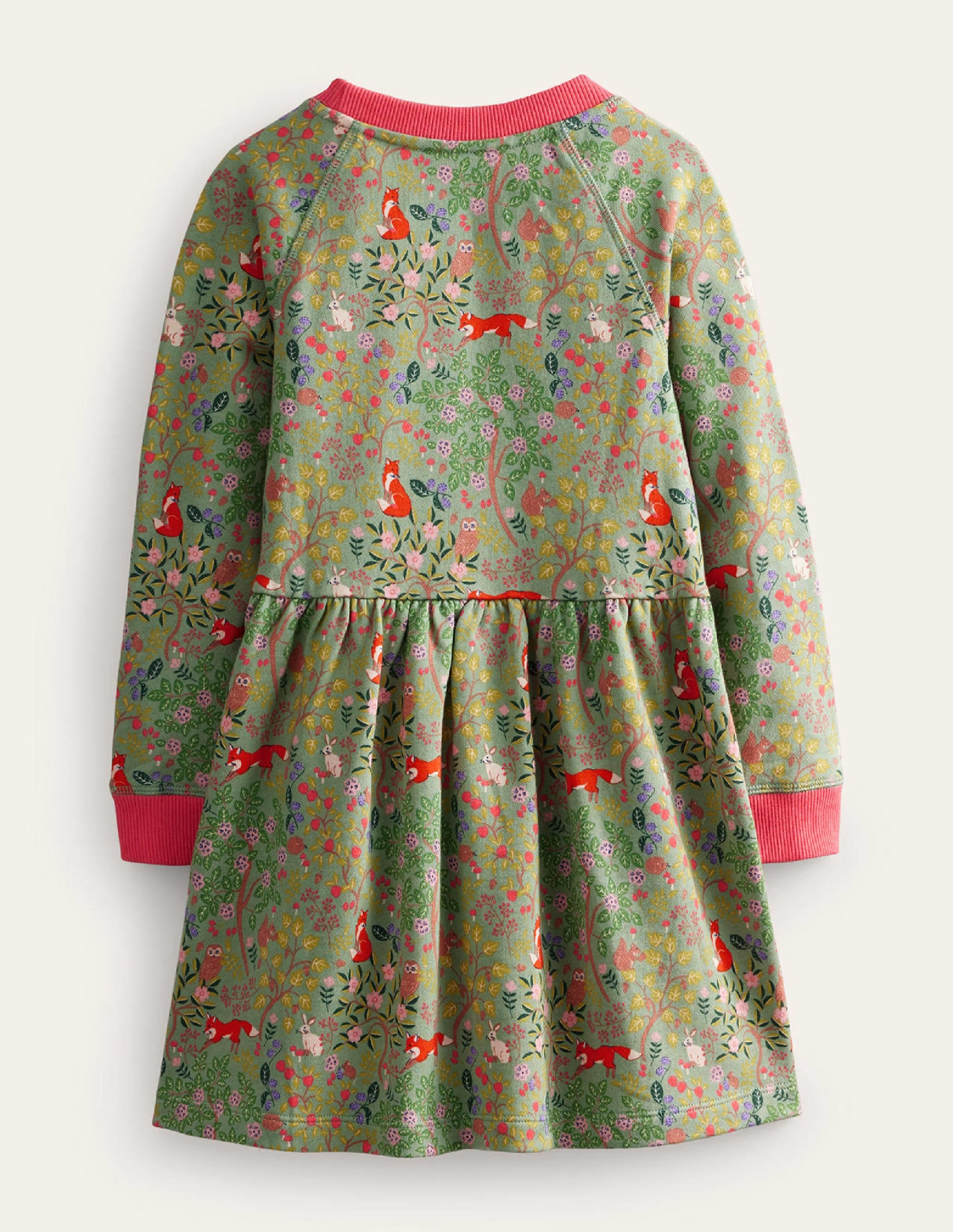 Printed Sweatshirt Dress-Green Smoke Woodland - Image 2