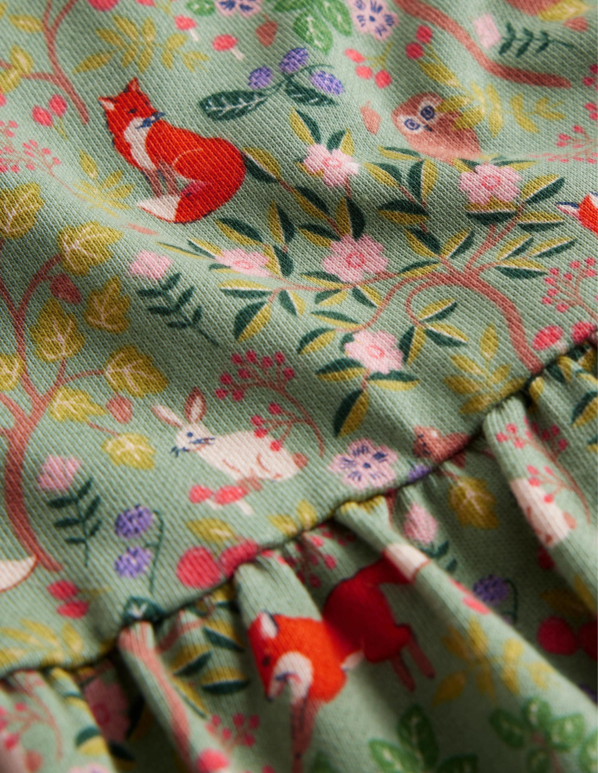 Printed Sweatshirt Dress-Green Smoke Woodland - Image 3