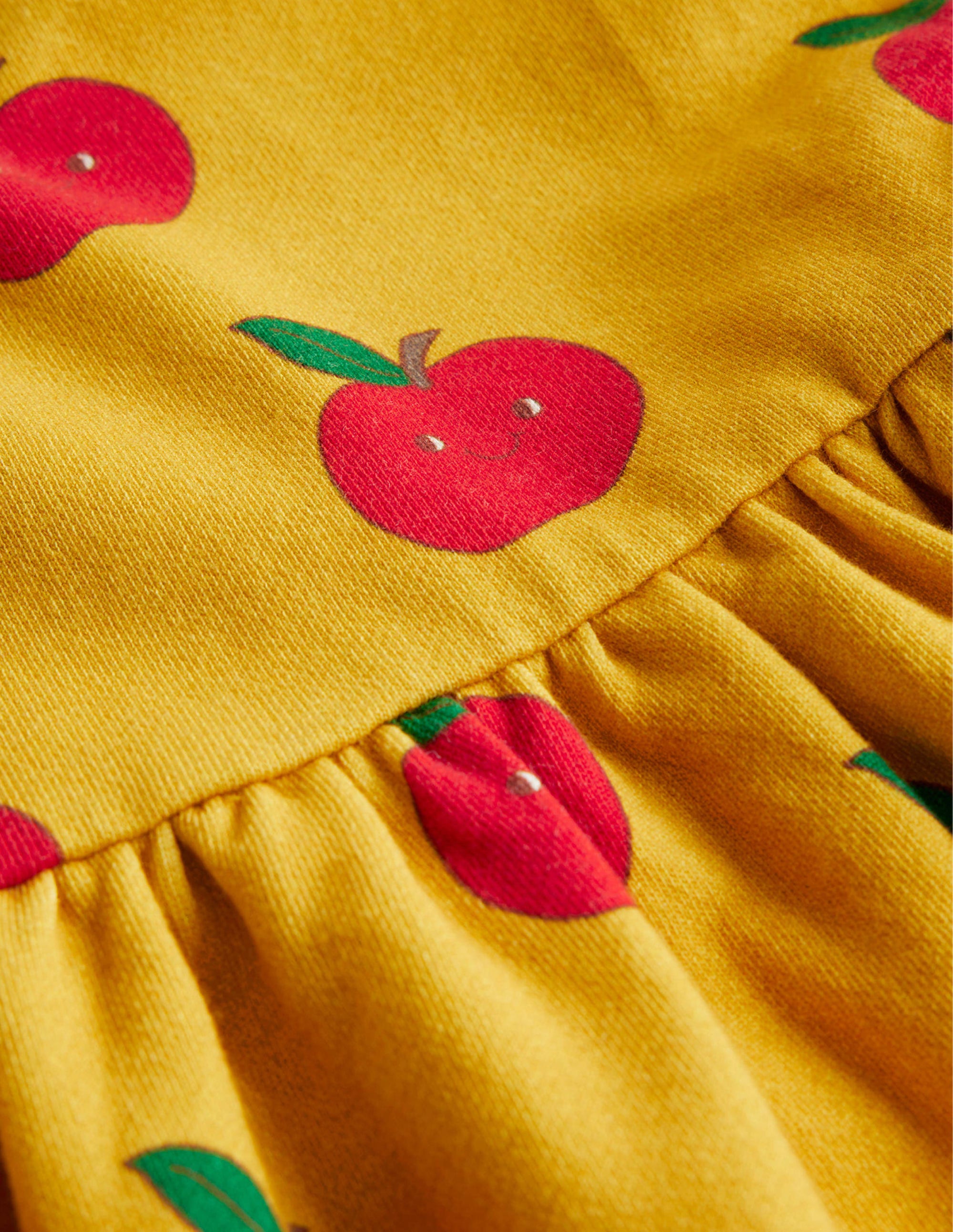 Printed Sweatshirt Dress-Oil yellow Apples - Image 3
