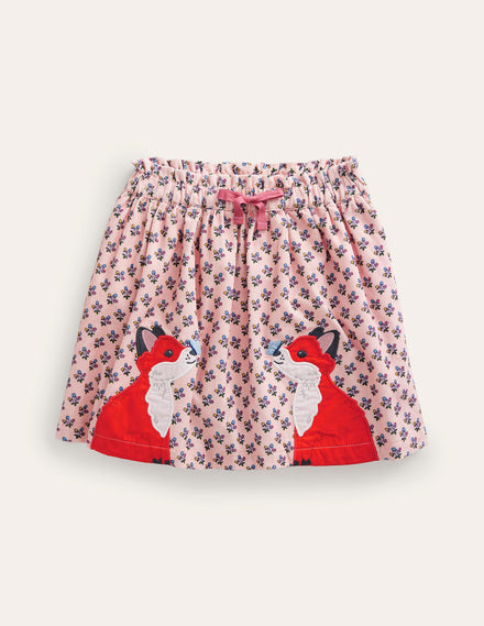 Appliqué Cord Skirt-Cord Fox Applique