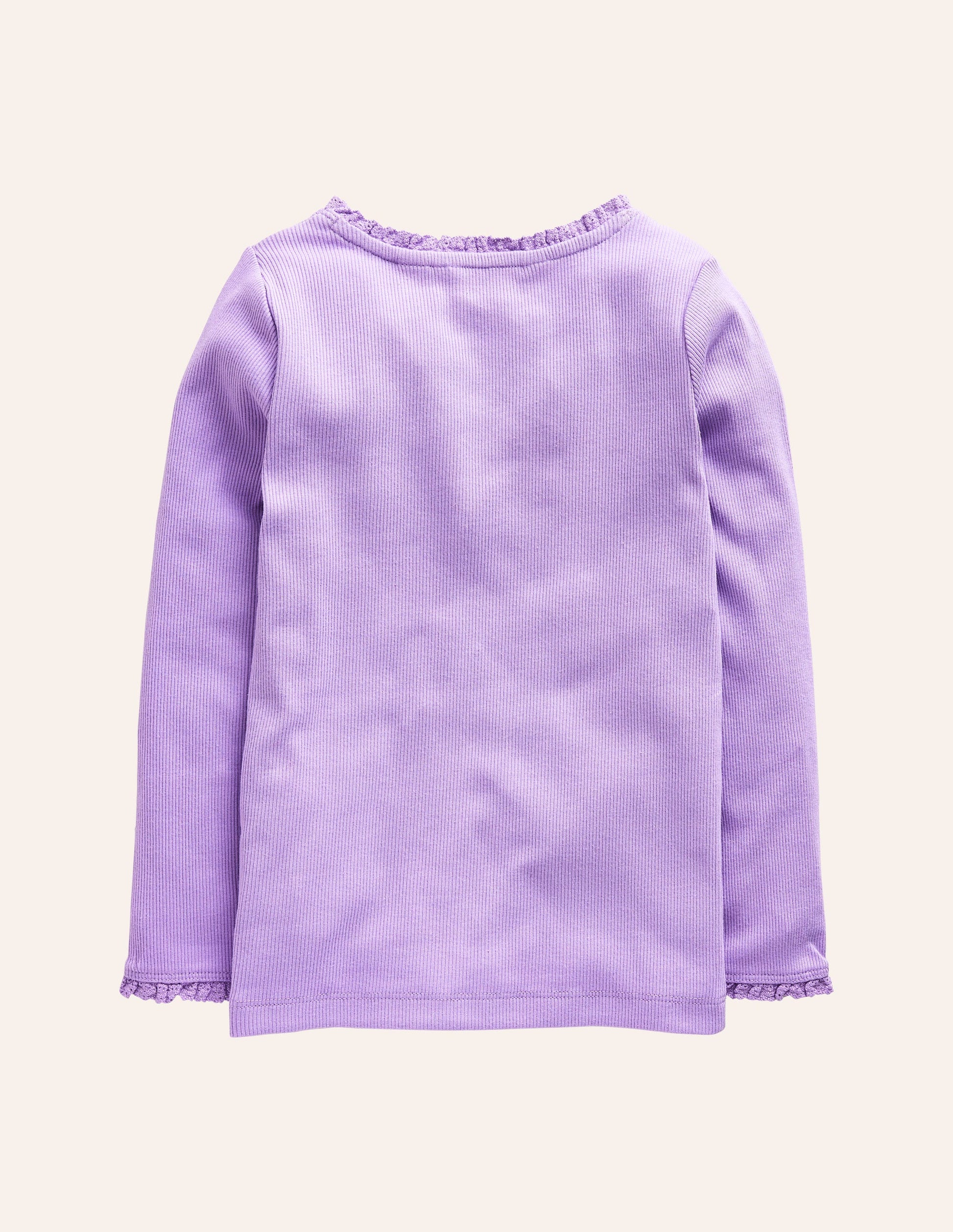 Ribbed Long Sleeve T-Shirt-Parma Violet-2