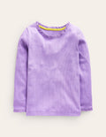 Ribbed Long Sleeve T-Shirt-Parma Violet