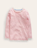 Ribbed Long Sleeve T-Shirt-Ballet Pink/Ivory