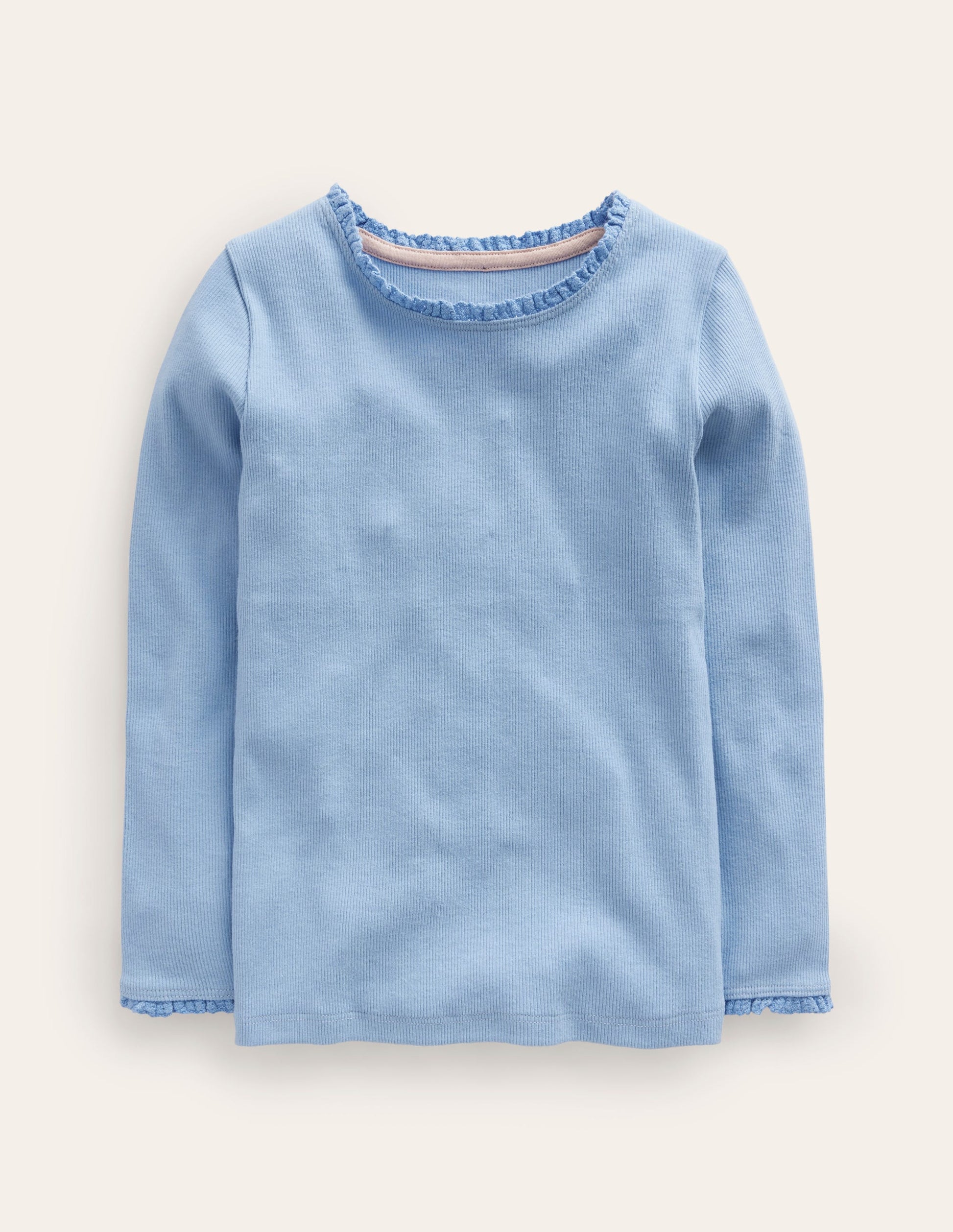 Ribbed Long Sleeve T-Shirt-Dusk Blue-1