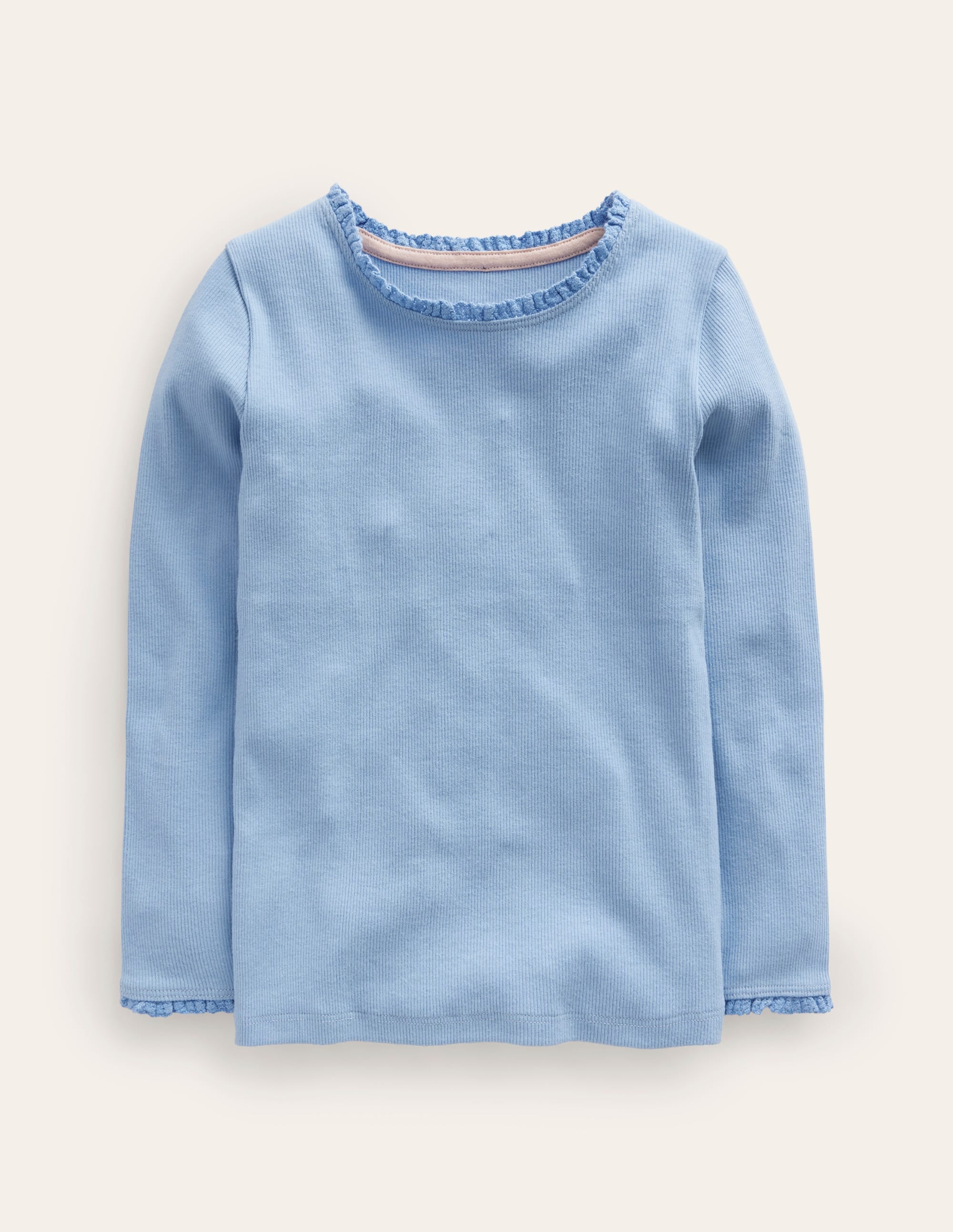 Ribbed Long Sleeve T-Shirt-Dusk Blue - Image 1