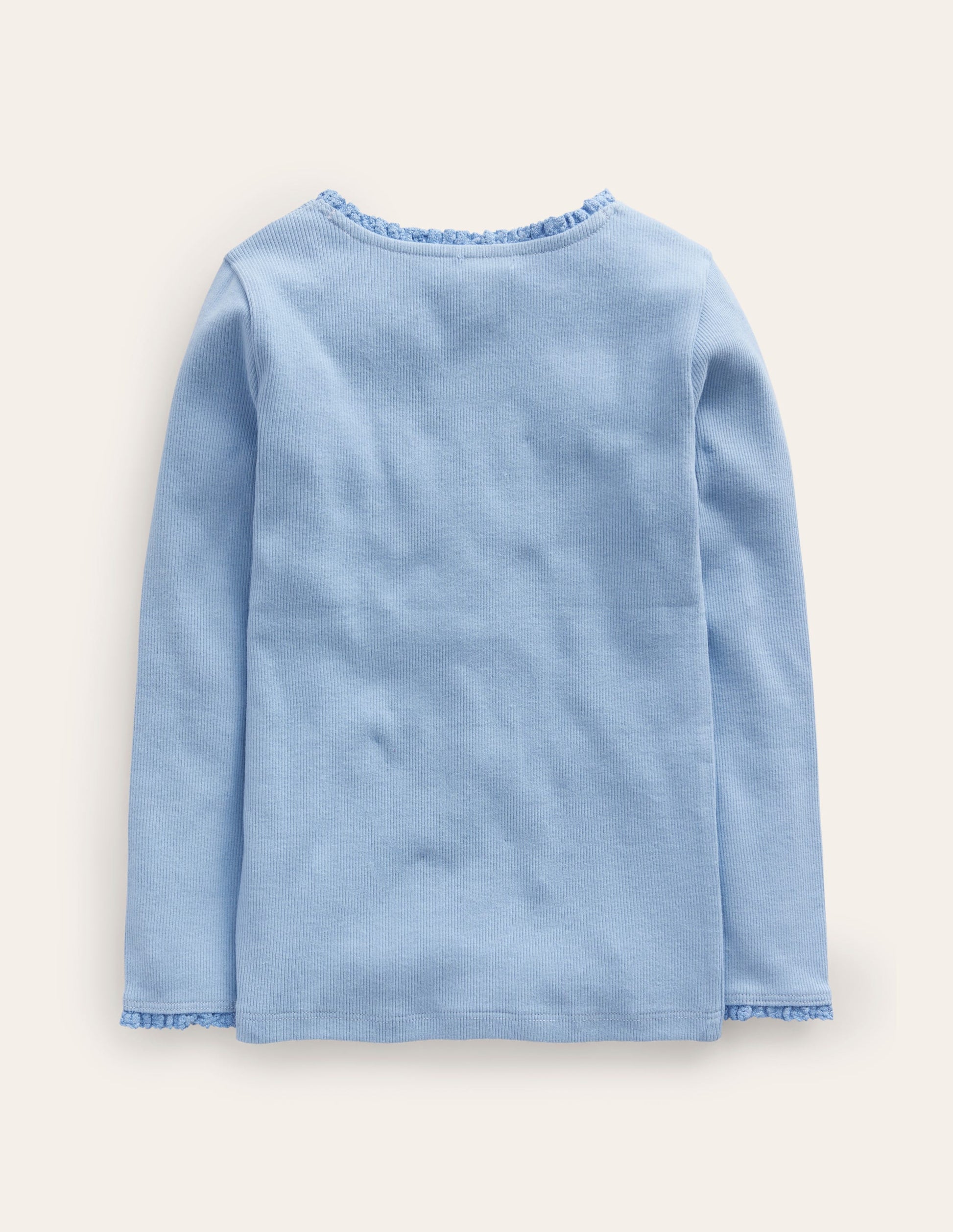 Ribbed Long Sleeve T-Shirt-Dusk Blue-2