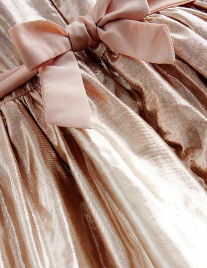Metallic Party Dress-Gold Metallic-3