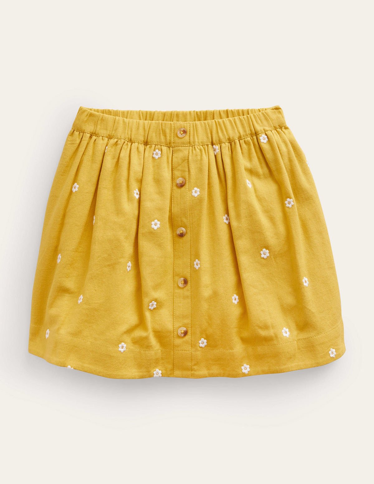 Embroidered Twirly Skirt-Honeycomb Yellow Daisy - Image 1