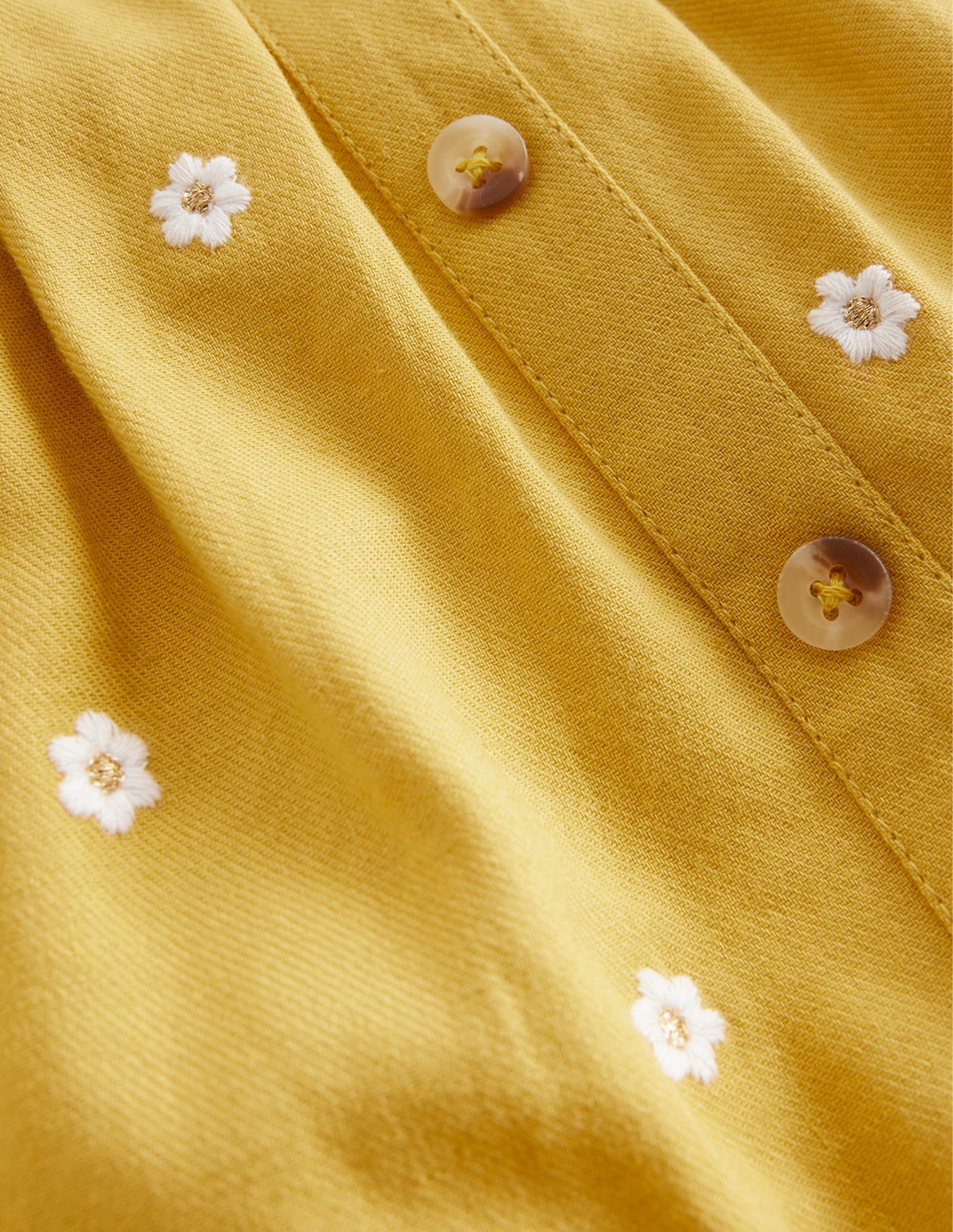 Embroidered Twirly Skirt-Honeycomb Yellow Daisy - Image 3