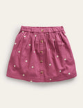 Embroidered Twirly Skirt-Teacup Pink Daisy