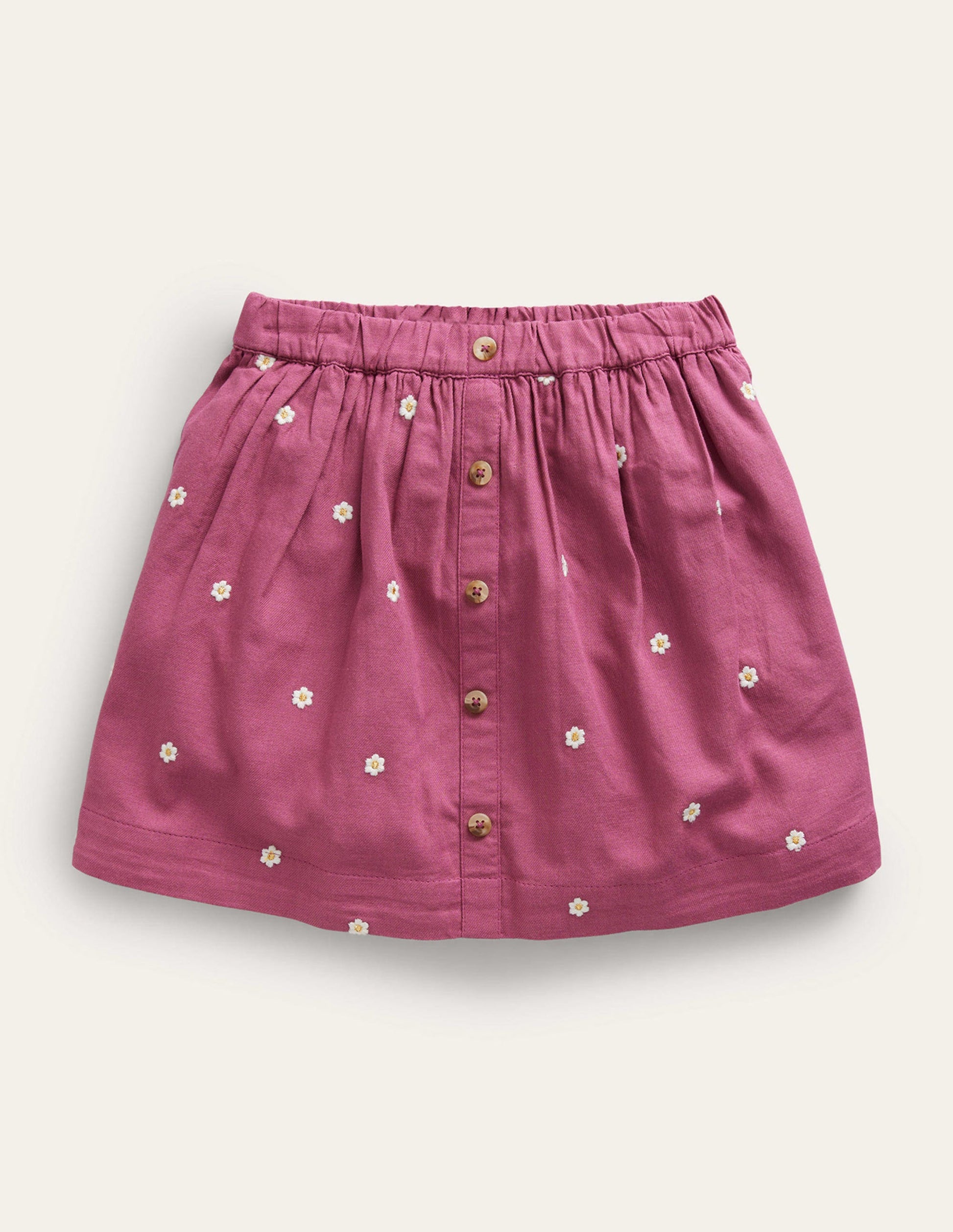 Embroidered Twirly Skirt-Teacup Pink Daisy-1