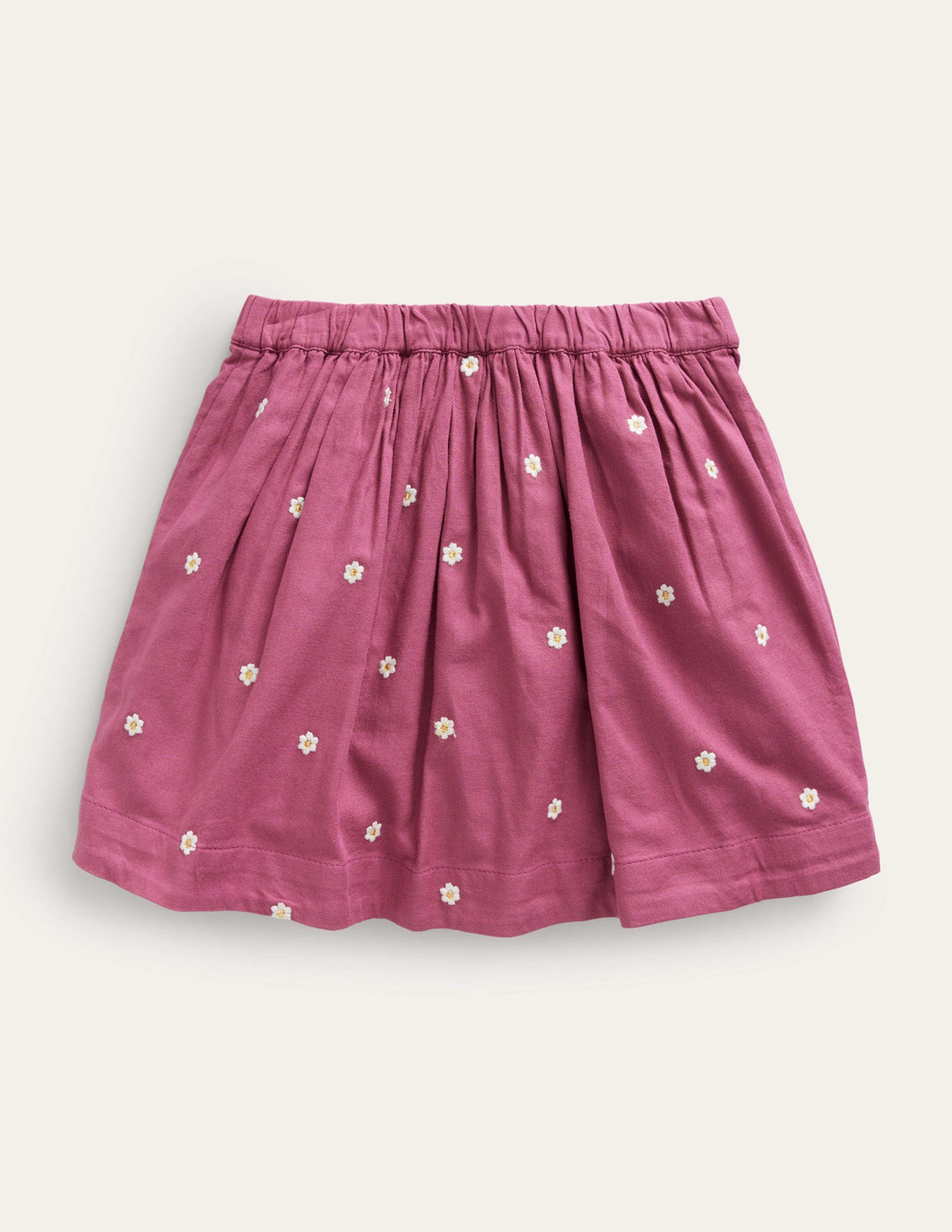 Embroidered Twirly Skirt-Teacup Pink Daisy-2