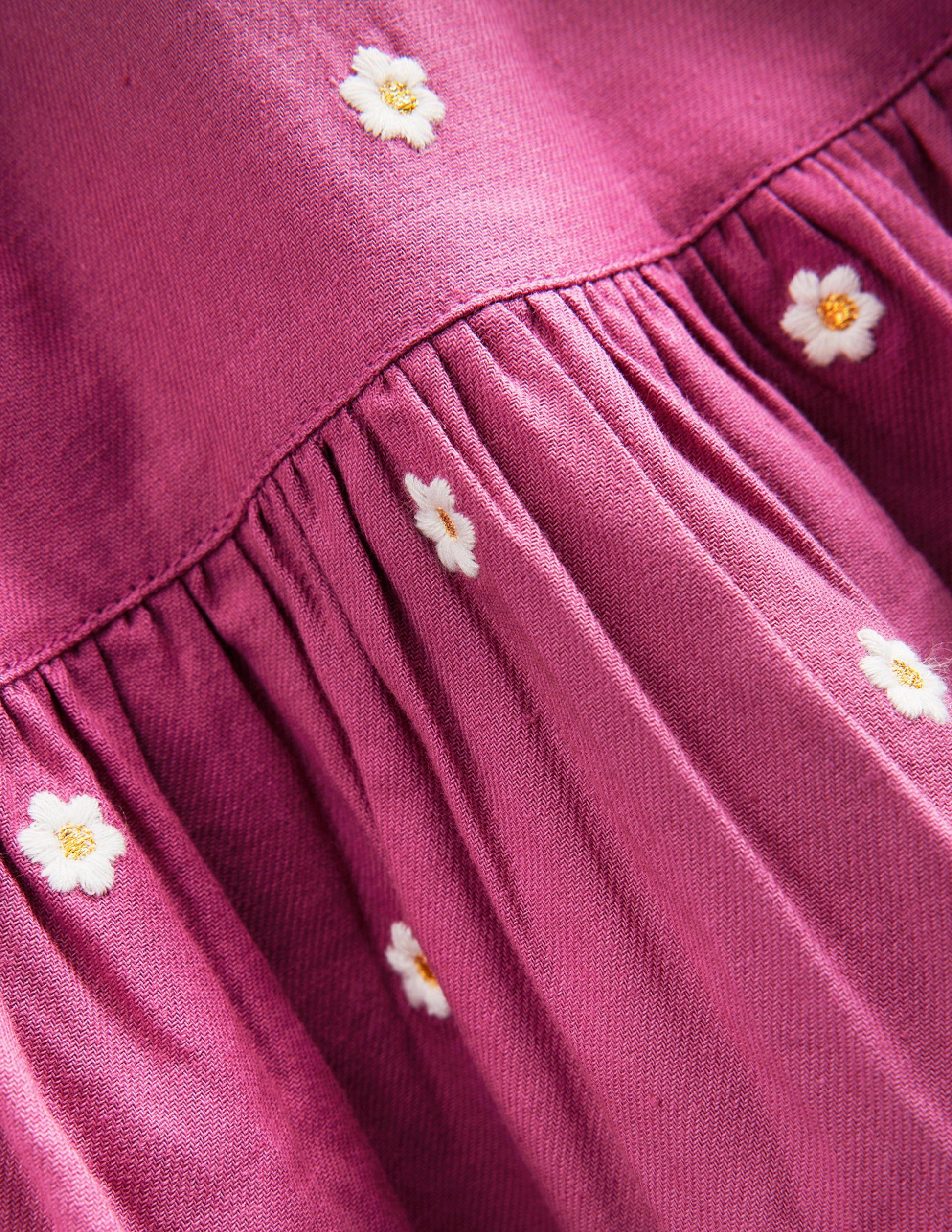 Embroidered twirly Dress-Teacup Pink Daisy-3