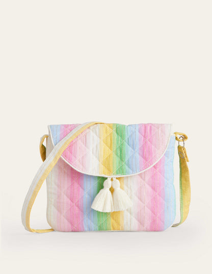 Quilted Crossbody Bag-Multi Rainbow Stripe-1