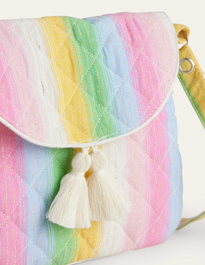 Quilted Crossbody Bag-Multi Rainbow Stripe-2
