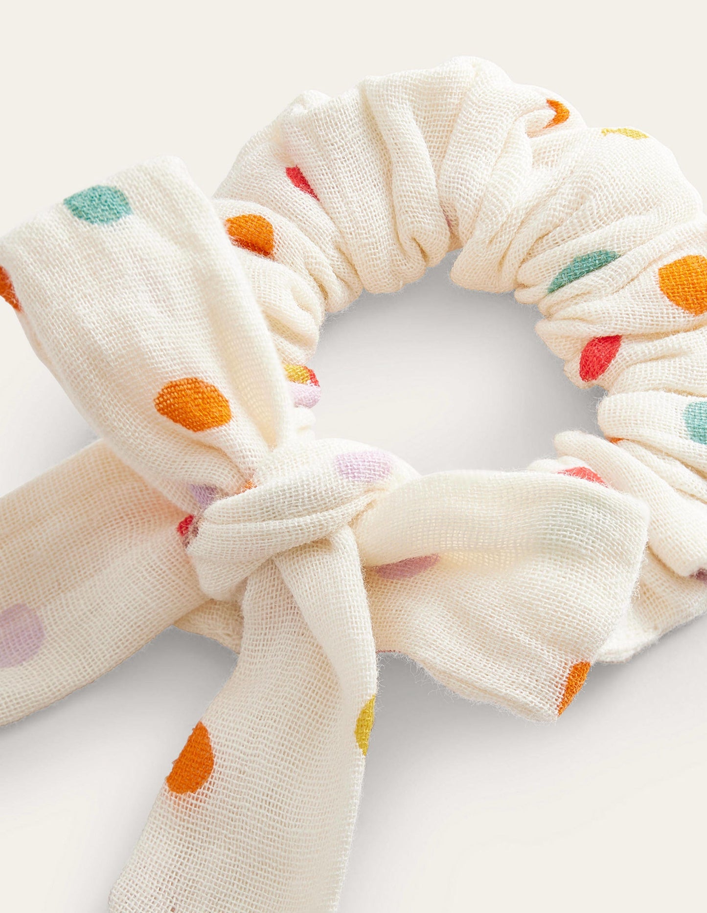 Bow Scrunchie-Ivory Ice cream