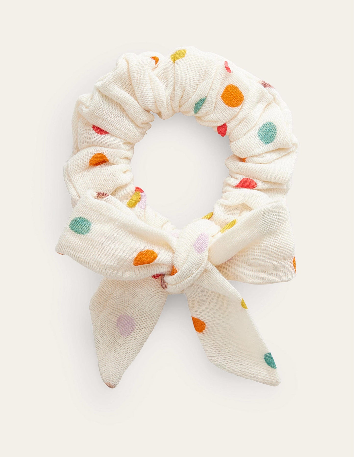 Bow Scrunchie-Ivory Ice cream