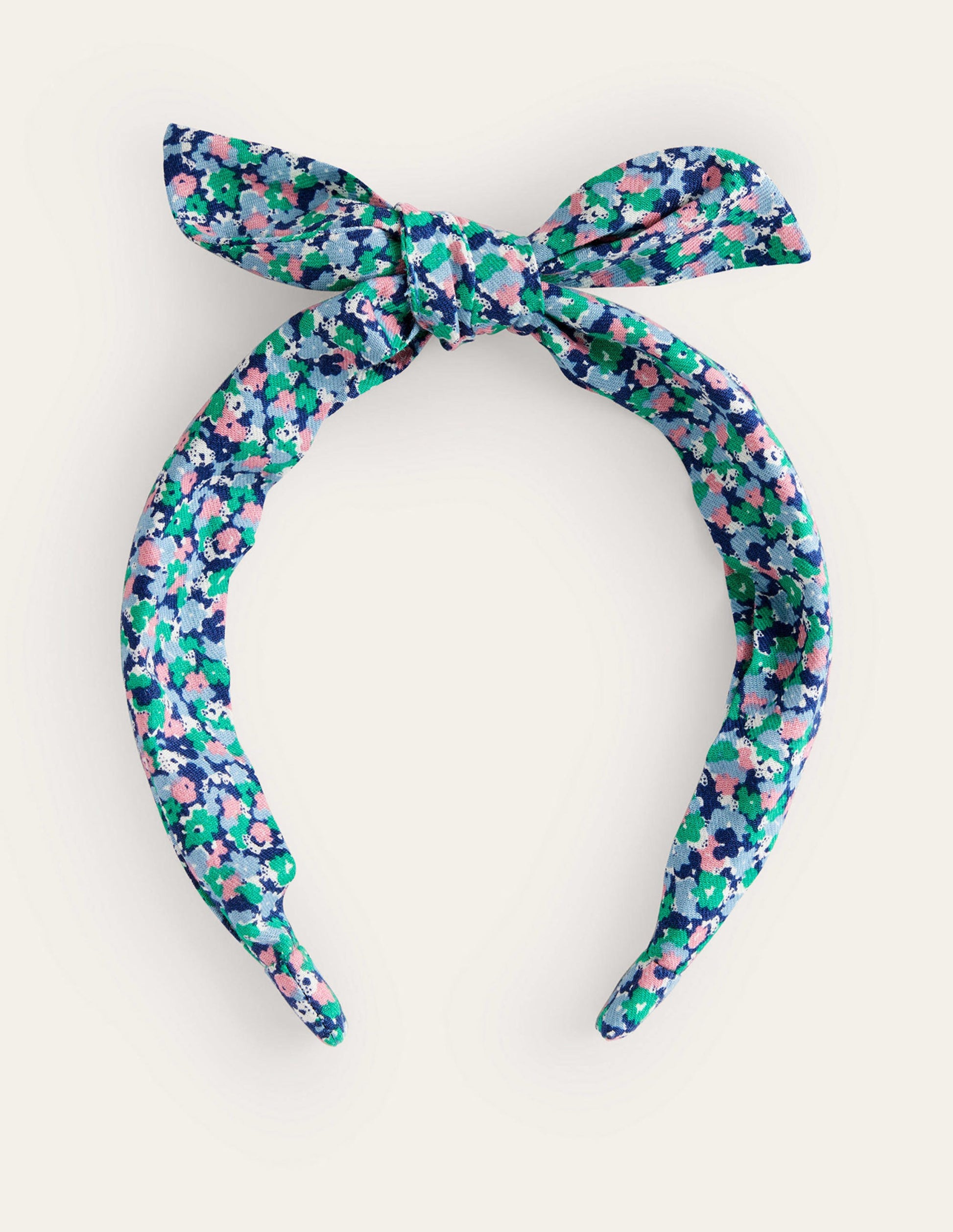 Bow Headband-Blue Ditsy Floral-1