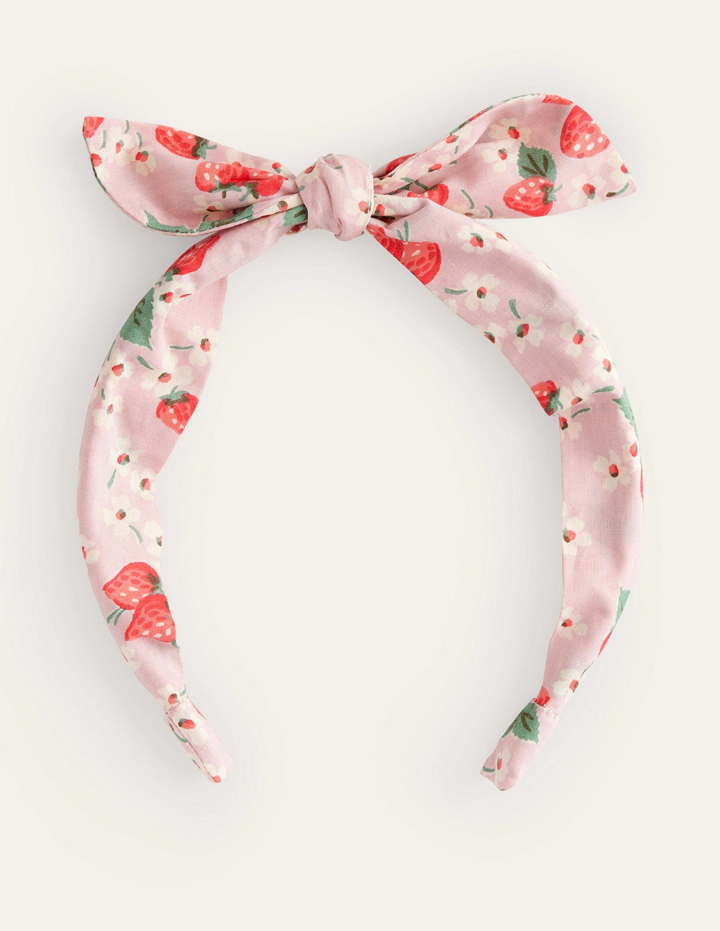 Bow Headband-Pink Strawberries