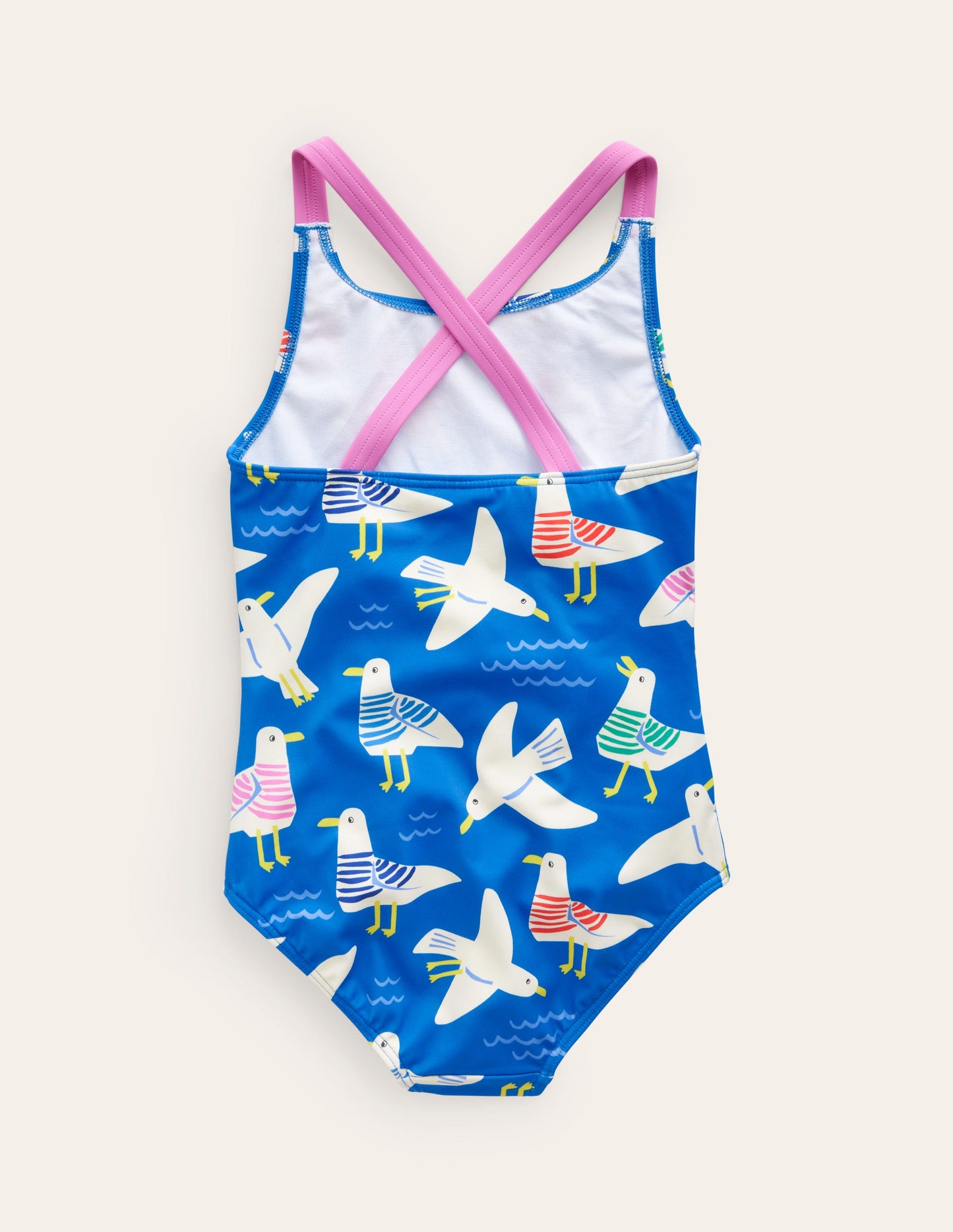 Cross-back Printed Swimsuit-Directoire Blue Seagulls
