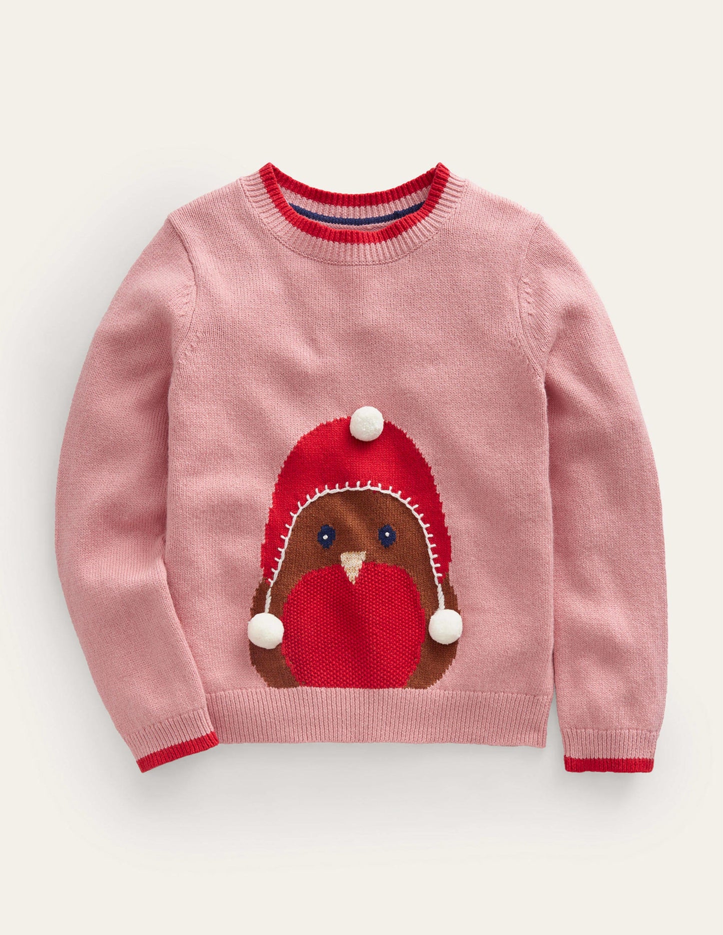 Novelty Jumper-Almond Pink Robin