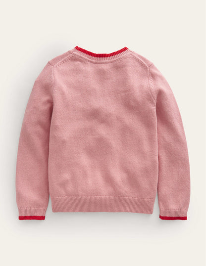 Novelty Jumper-Almond Pink Robin-2
