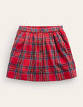 Pull On Twirly Skirt-Red / Blue Check