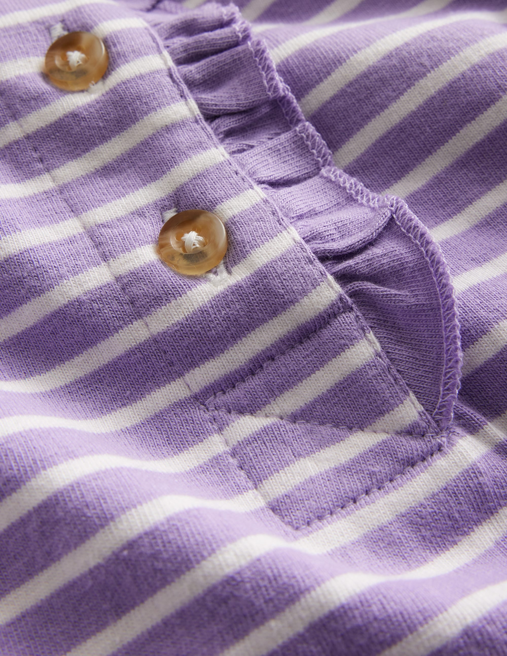 Henley Ruffle Breton Top-Ivory/Purple - Image 3