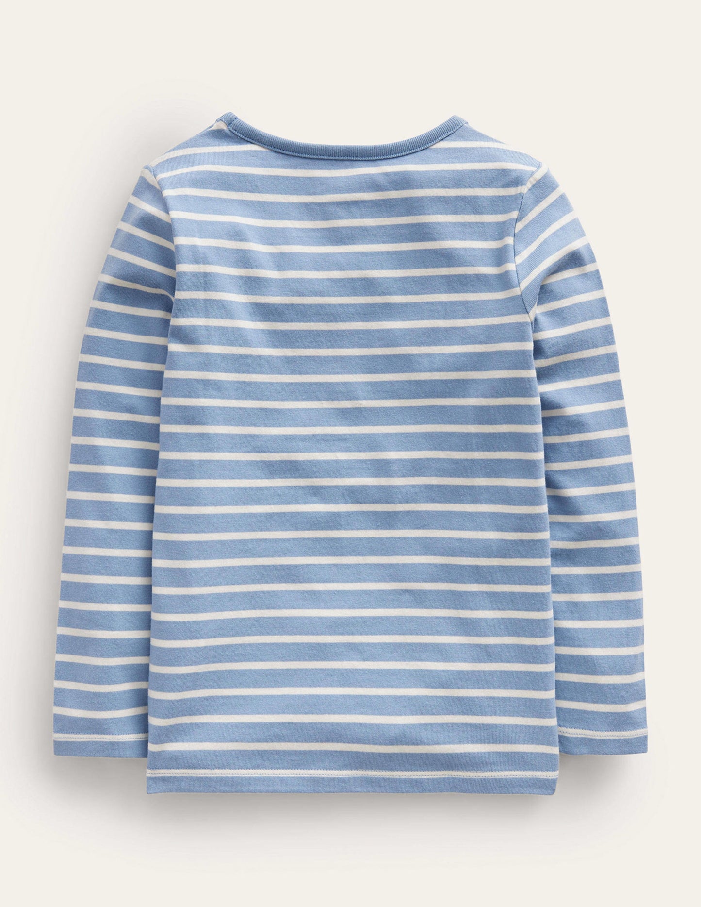 Puff Sleeve Appliqué T-shirt-Pebble Blue/Ivory Penguin
