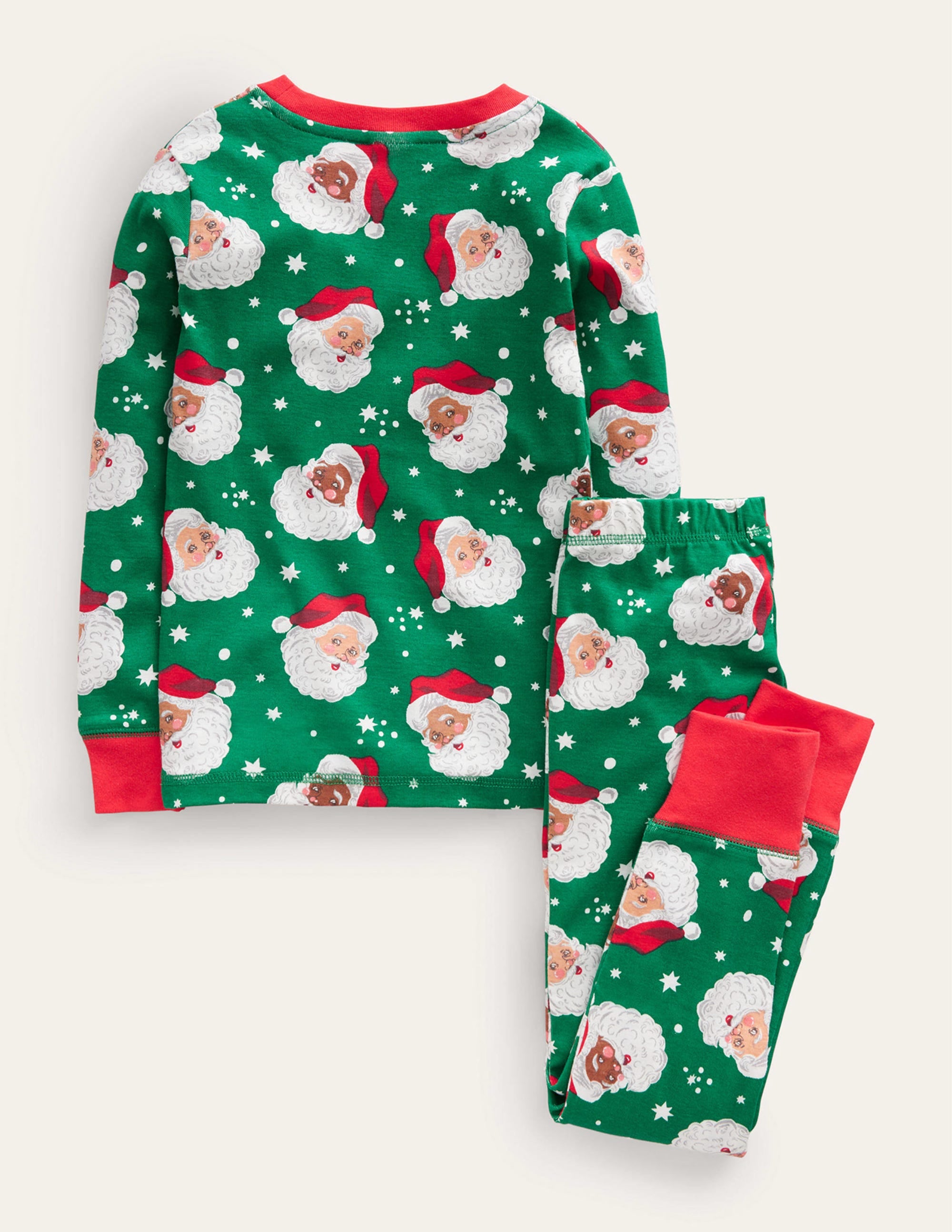 Snug Long John Pyjamas-Veridian Green Christmas - Image 2