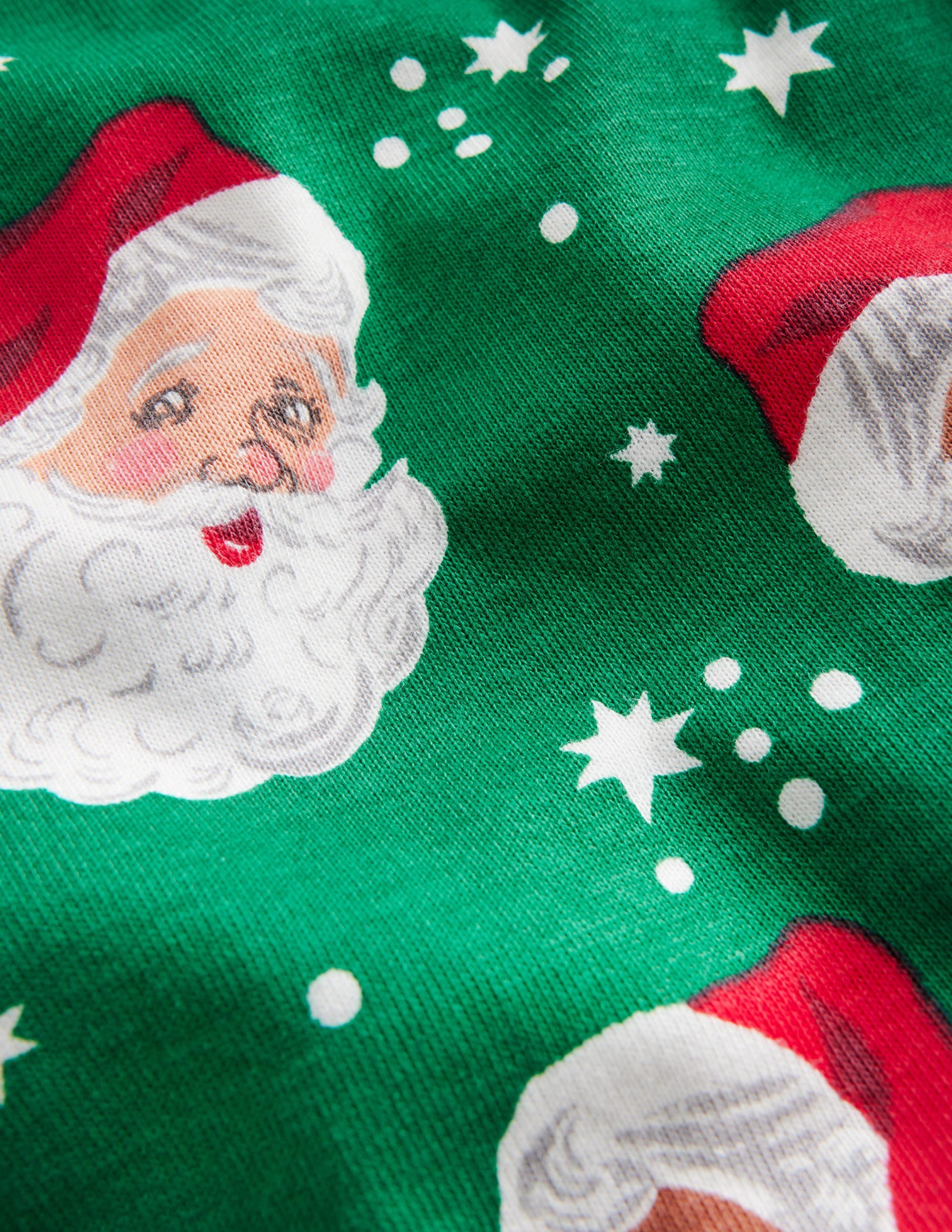 Snug Long John Pyjamas-Veridian Green Christmas - Image 3