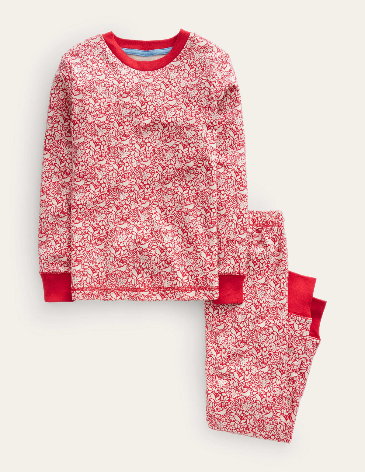 Snug Long John Pyjamas-Rockabilly Red Robins-1